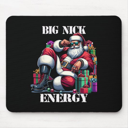 Leuke Grote Nick Energie Leuke Kerstman Kerstmis X Muismat (Voorkant)