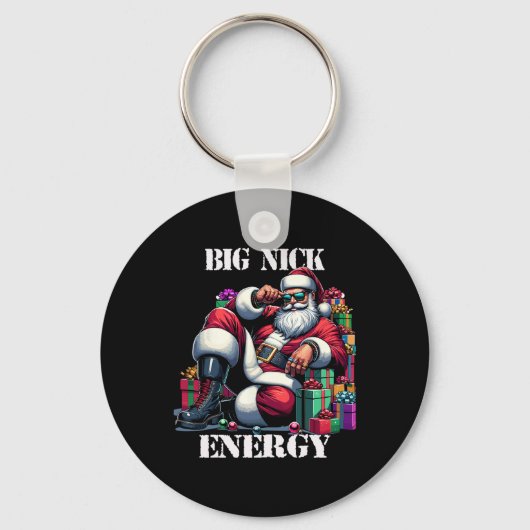 Leuke Grote Nick Energie Leuke Kerstman Kerstmis X Sleutelhanger (Voorkant)
