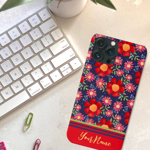 Leuke Grote Rode Bloemen Marine Patroon Inspirivit Case-Mate iPhone Case