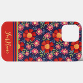 Leuke Grote Rode Bloemen Marine Patroon Inspirivit Case-Mate iPhone Case (Achterkant (horizontaal))