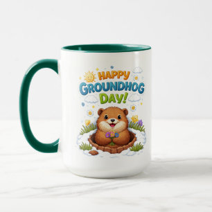 Leuke Groundhog Day Bosmarmot Grappige Februari Mok