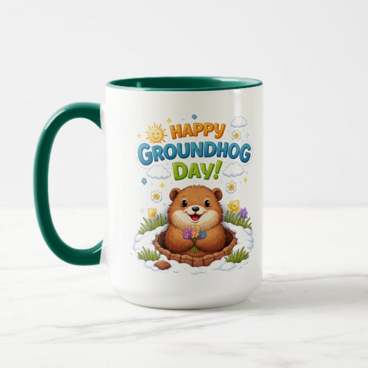 Leuke Groundhog Day Bosmarmot | Grappige Februari Mok (Links)