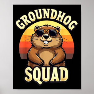 Leuke Groundhog Groep Gelukkige Groundhog Dag Vier Poster
