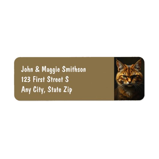 Leuke Grumpy Oranje Tabby Cat kitten Etiket (Voorkant)