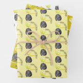 Leuke Guinee Pig Gele Ballonnen Custom Verjaardag Inpakpapier Vel (In situ)