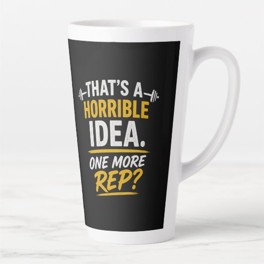 Leuke Gym Ontwerp "Nog Eén Herhaling" Latte Mok (Rechts)