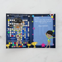 Leuke gymnastiek verjaardagskaart voor zwarte meis