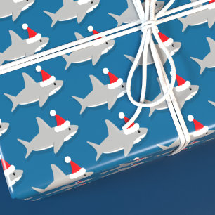 Leuke Haai in de Vakantie van Kerstmis van het Pet Cadeaupapier