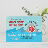 Leuke haai | Jongens Verjaardagsfeestje Kaart (Staand voorkant)