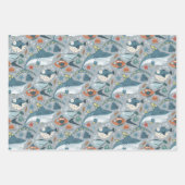 Leuke haai onder het Zee Fish Kids Verjaardag Inpakpapier Vel (Voorkant 3)