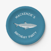 Leuke haai onder water verjaardagsfeestje papieren bordje (Voorkant)