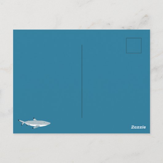 Leuke haai onder water verjaardagsfeestje uitnodig briefkaart (Achterkant)