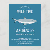 Leuke haai onder water verjaardagsfeestje uitnodig briefkaart (Voorkant)