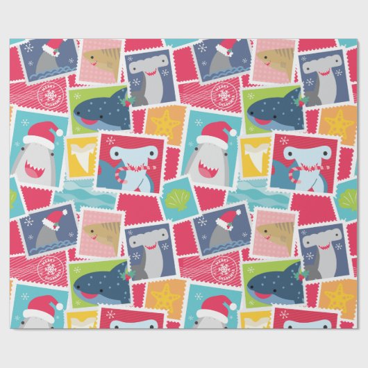Leuke haai soort kerst inpakpapier (Vlak)