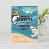 Leuke haai thema oceaan Halloween kostuum verjaard Kaart (Staand voorkant)