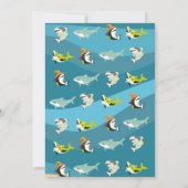 Leuke haai thema oceaan Halloween kostuum verjaard Kaart (Achterkant)