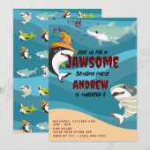 Leuke haai thema oceaan Halloween kostuum verjaard Kaart (Voorkant / Achterkant)