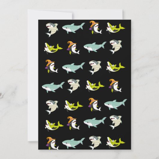 Leuke haai thema oceaan Halloween kostuum verjaard Kaart (Achterkant)