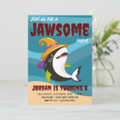 Leuke haai thema oceaan Halloween kostuum verjaard Kaart (Staand voorkant)