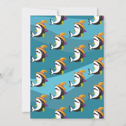 Leuke haai thema oceaan Halloween kostuum verjaard Kaart (Achterkant)