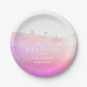 Leuke haaien en Ocean Pink | BABY SHOWER Papieren Bordje (Voorkant)