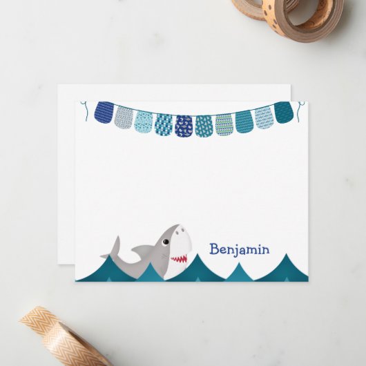 Leuke Haaien Kids Notitiekaartje (Voorkant / Achterkant in situ)