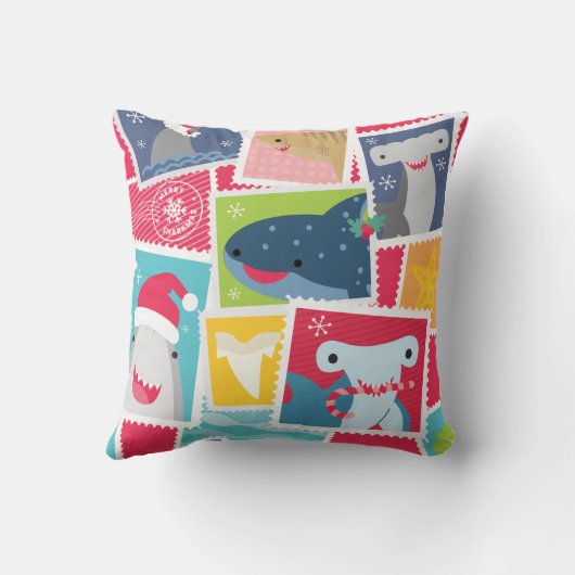 Leuke haaiensoort Kerst Kussen (Achterkant)