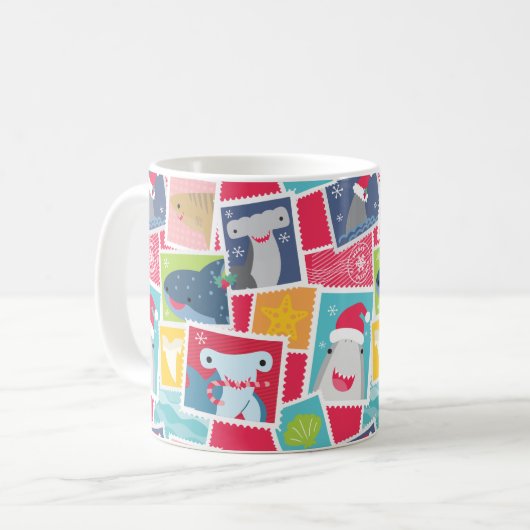 Leuke haaiensoort Kerst Mok (Voorkant links)