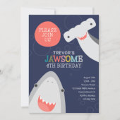 Leuke haaiensoort Kids Verjaardag Uitnodiging (Voorkant)