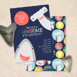 Leuke haaiensoort Kids Verjaardag Uitnodiging<br><div class="desc">Maak je klaar om een hap te nemen uit de coolste uitnodigingskaart onder het zee - de Shark Species verjaardagsuitnodiging! Deze uitnodiging is perfect voor alle haaienliefhebbers die er zijn, en nodigt hen uit voor de meest kaakachtige verjaardagsviering die ze ooit zullen bijwonen. De uitnodigingskaart bevat een uniek ontwerp van...</div>
