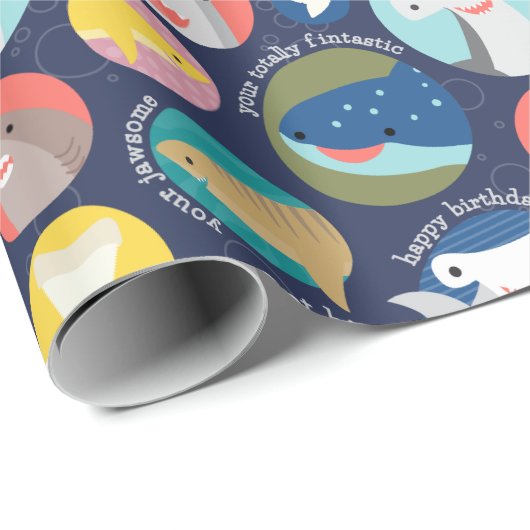 Leuke haaiensoort Verjaardag Wrapping Papier (Rol Hoek)