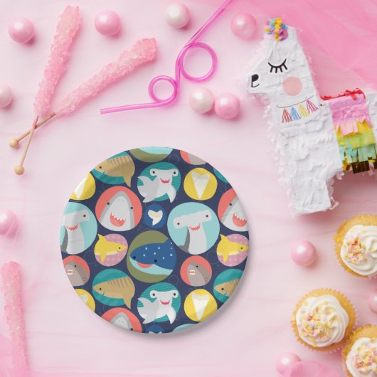 Leuke haaiensoorten papieren bordje (Feest)