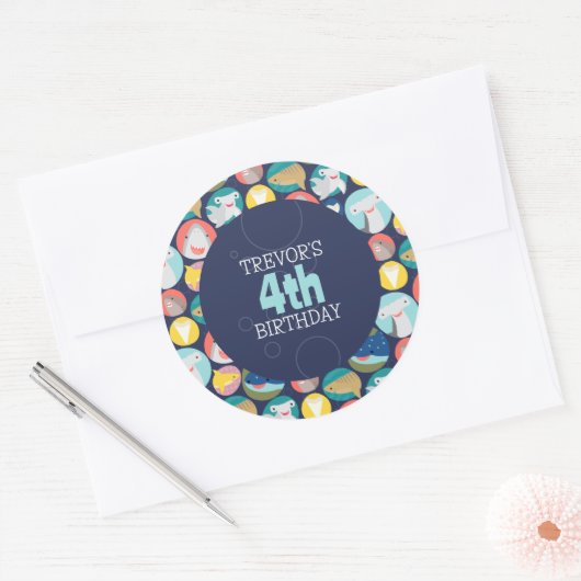 Leuke haaiensoorten ronde sticker (Envelop)