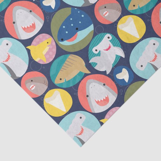 Leuke haaiensoorten tissuepapier (Detail)