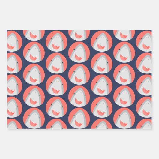 Leuke haaiensoorten verjaardag inpakpapier vel (Voorkant 3)