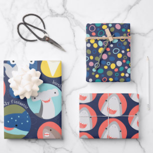 Leuke haaiensoorten verjaardag inpakpapier vel