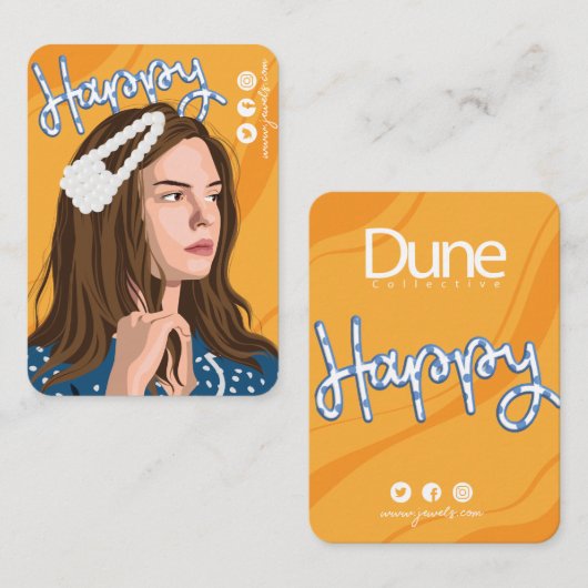 Leuke haarclip display Kaart Visitekaartje (Voorkant / Achterkant)