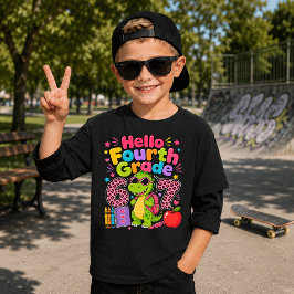 Leuke Hallo Vierde Klas Schattige Dinosaurus Rug S T-shirt