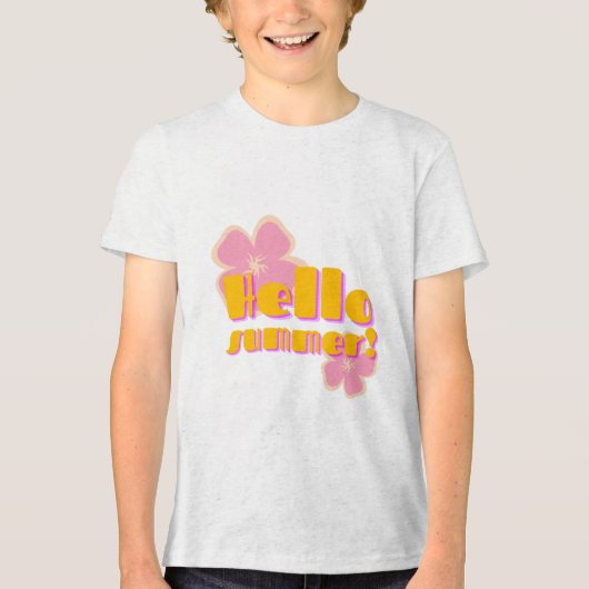 leuke hallo zomer afbeelding Tri-Blend shirt (Voorkant)