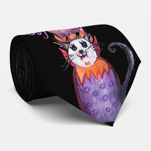 Leuke Halloween Art Stropdas (Opgerold)