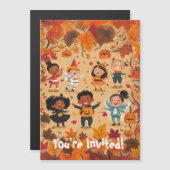 Leuke Halloween Bash-Peuter Magnetische Uitnodiging (Voorkant / Achterkant)