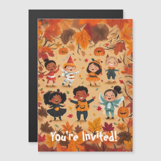 Leuke Halloween Bash-Peuter Magnetische Uitnodiging (Voorkant / Achterkant)