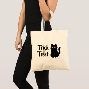 Leuke Halloween Black Cat Trick or treat Tote Bag