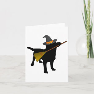 Leuke Halloween Black Lab Hond Schattigee Heks Pet Kaart