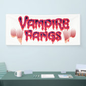 Leuke Halloween Bloederige Vampiertanden Spandoek (Beurs)