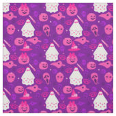 Leuke Halloween bloemenspook roze Stof (Swatch)