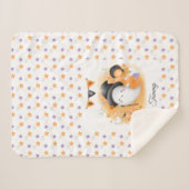 Leuke Halloween Boo Ghost Naam Sinaasappel Sherpa Deken (Voorkant (horizontaal))