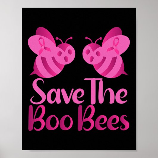 Leuke Halloween borstkanker T-shirt Save the Boo B Poster (Voorkant)