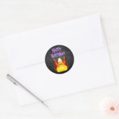 Leuke Halloween Candy Corn Gelukkige Verjaardag Ronde Sticker (Envelop)