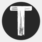 Leuke Halloween Carnaval Kostuum Letter T Groene V Ronde Sticker (Voorkant)